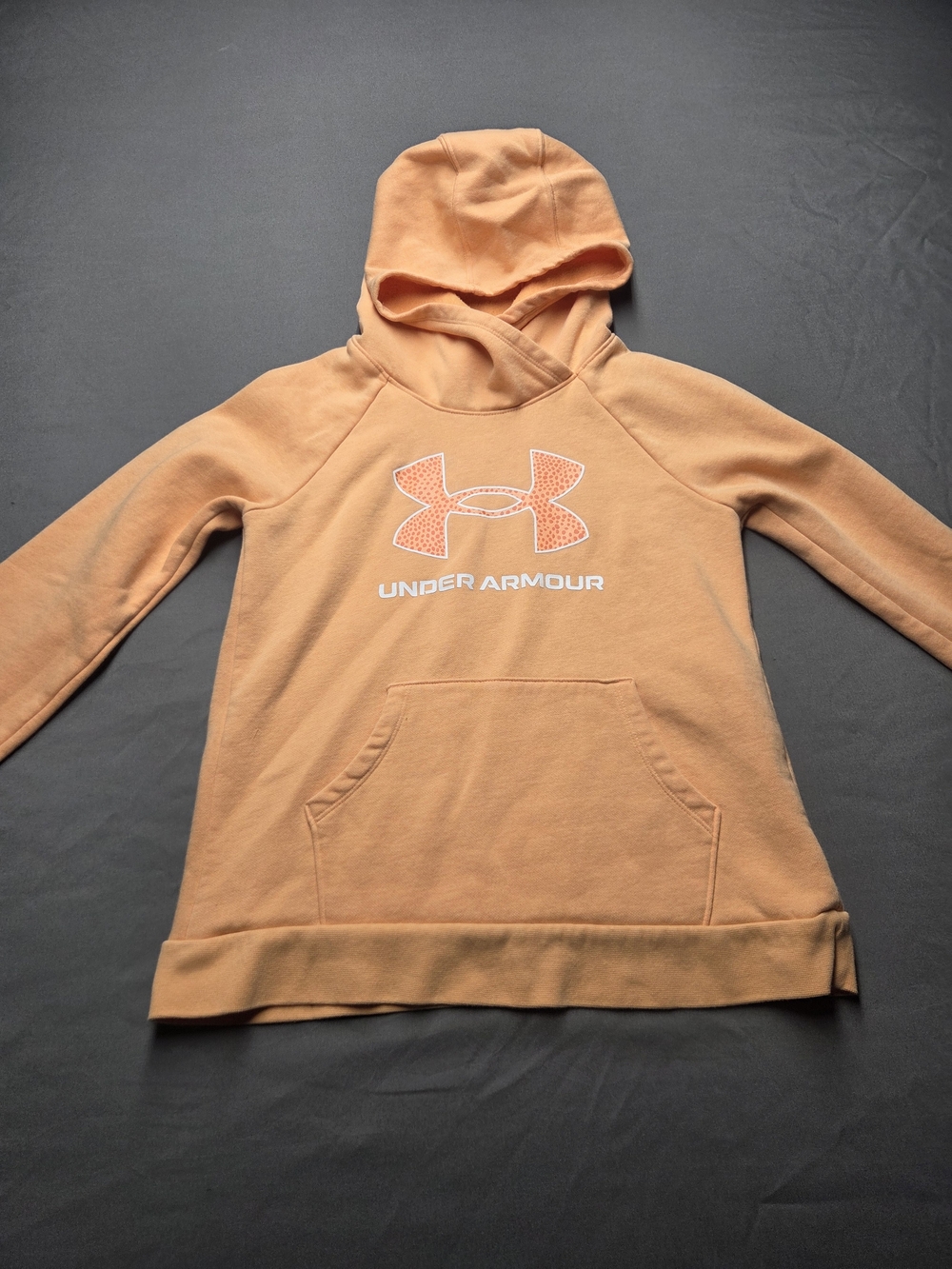 Under Armour Youth Medium YMD Peach Orange Logo Hoodie Size J M